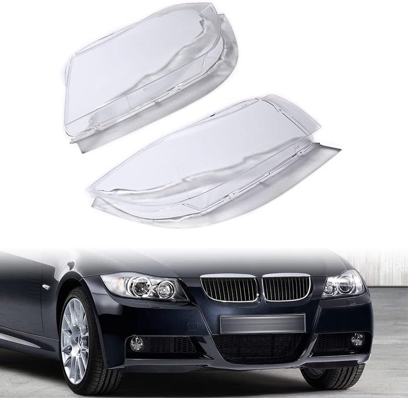 Anzios Left Right Headlight Cover Head Lamp Clear Transparent Lens Replacement for 2005-2011 BMW E90 E91 323i 325i 328i 328xi 335xi 335d 335i xDrive Xenon Headlamp - Image 1